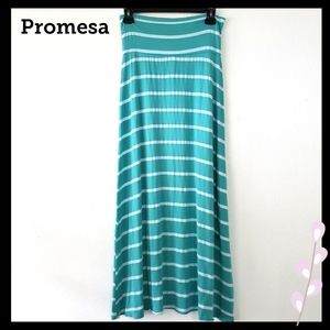 ♥️ $  3/$15 Promesa:Size:M/ Mint Green & White striped Maxi